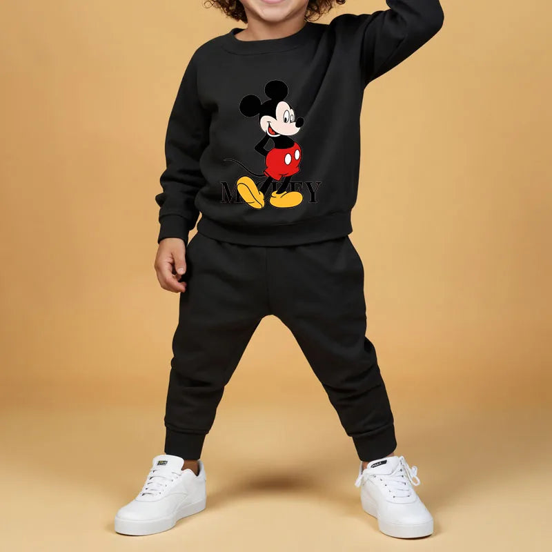 Disney Fall Boys Long Sleeve Hoodies Sets Winter Children's Pullover and Trousers Two Piece Suit Kids Casual Sweatsuit