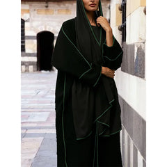 Abaya Femme Musulman Dubai Ramadan Eid Jilbabs for Women with Sashes