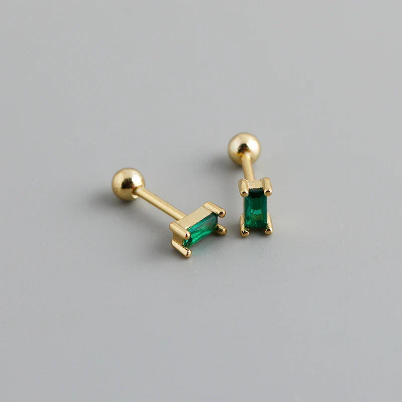 WANTME 925 Sterling Silver Fashion Korean Petal Screw Bead Stud Earrings for Women Charm Ear Bone Piercing Jewelry Accessories