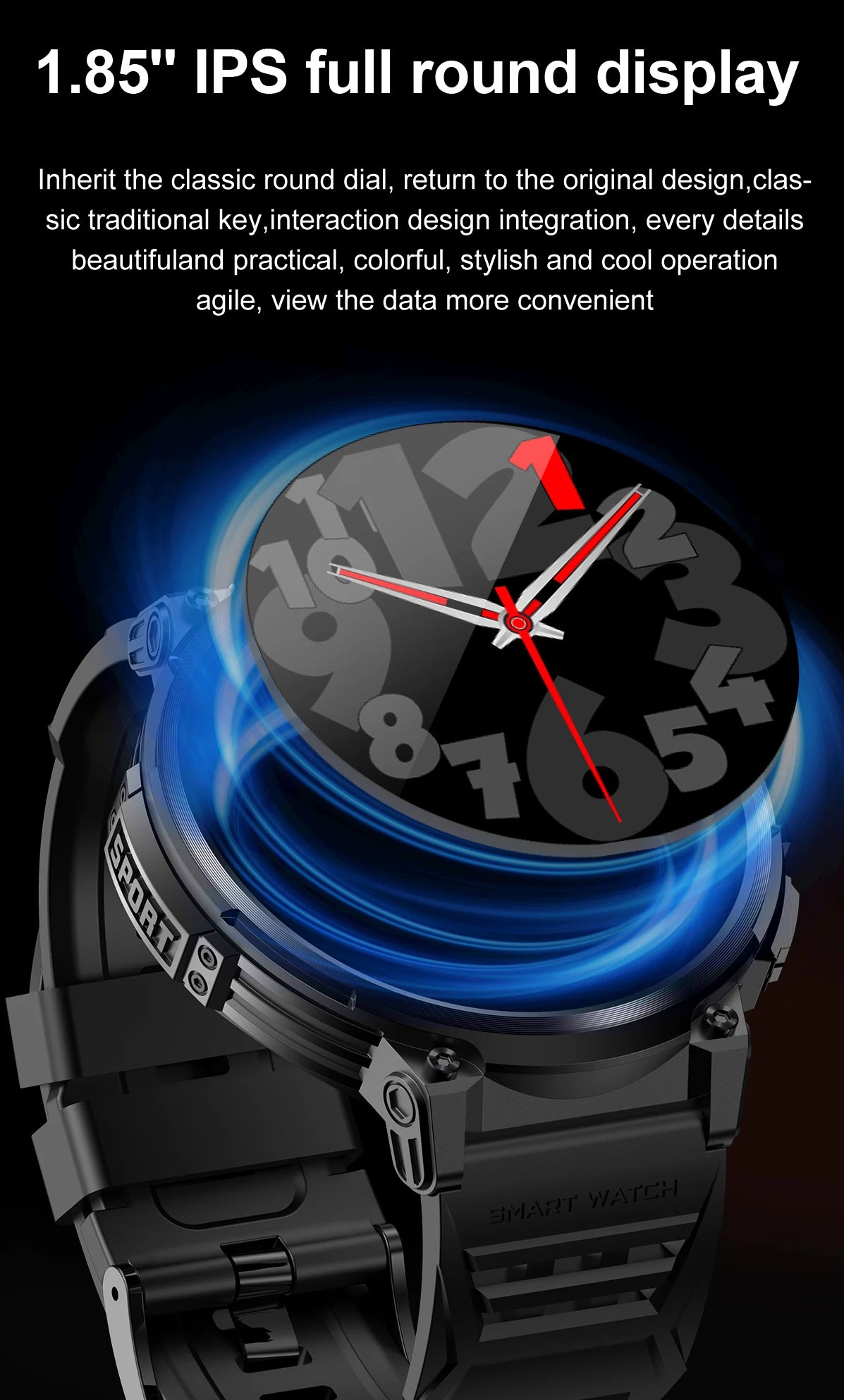 LIGE 1.85” HD Screen LED Flashlight Smart Watch Men 730mAh Large Battery BT Call Man Bracelet Waterproof Fitness Men Smartwatch