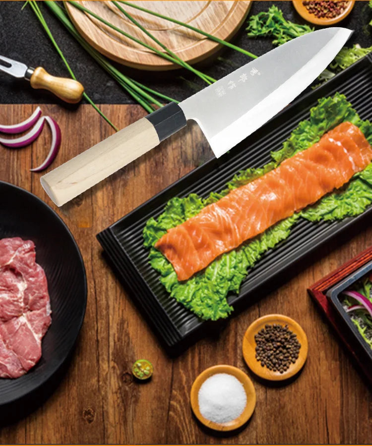 Japanese Salmon Sashimi Knife Professional Meat Cutting Sushi Cooking Knives Kitchen