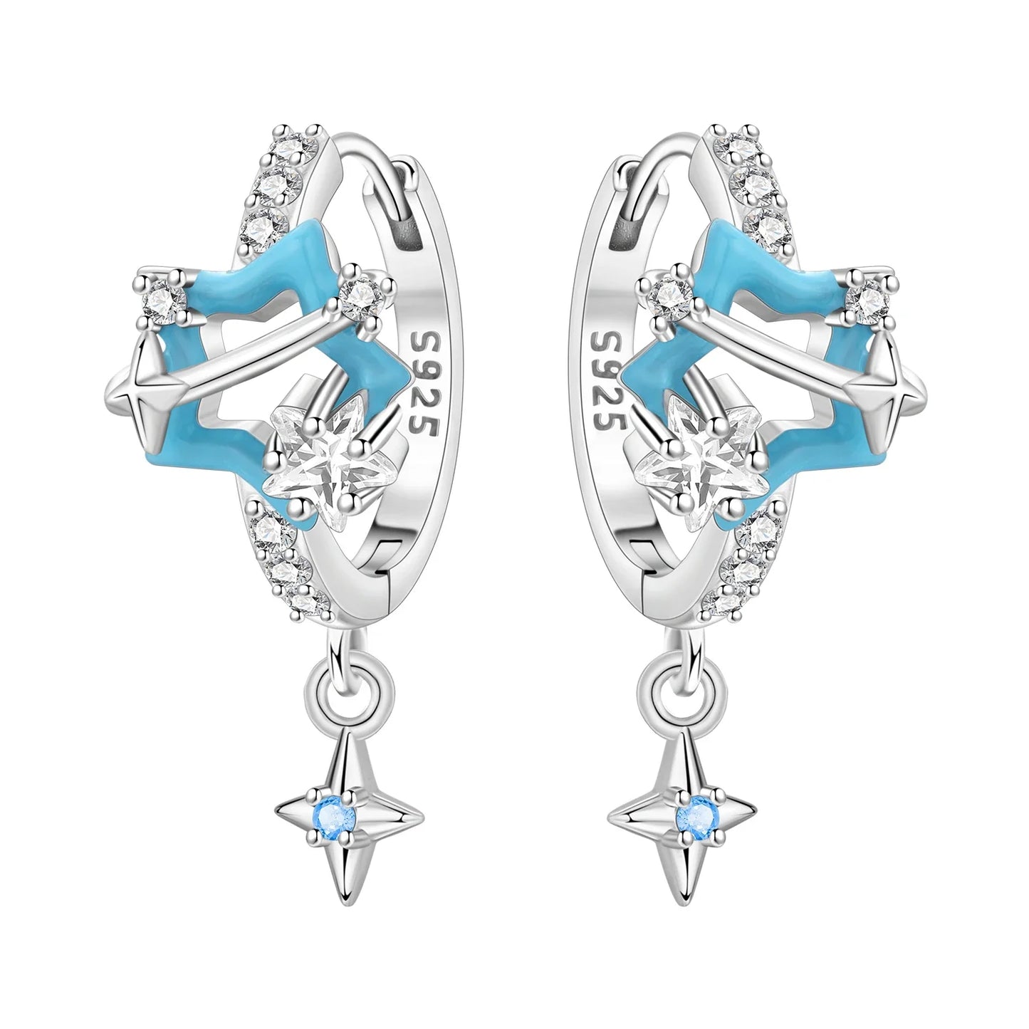PANPOKI 925 Sterling Silver Multi Layer Starry Tassel Drop Earrings Women Earrings Charm Trend Versatile Party Jewelry Gifts