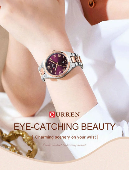 CURREN Women Watches Fashion Gold Stainless Stain Steel Ladies Watch Waterproof Quarzt Wristwatch Romatic Girlfriend Gift