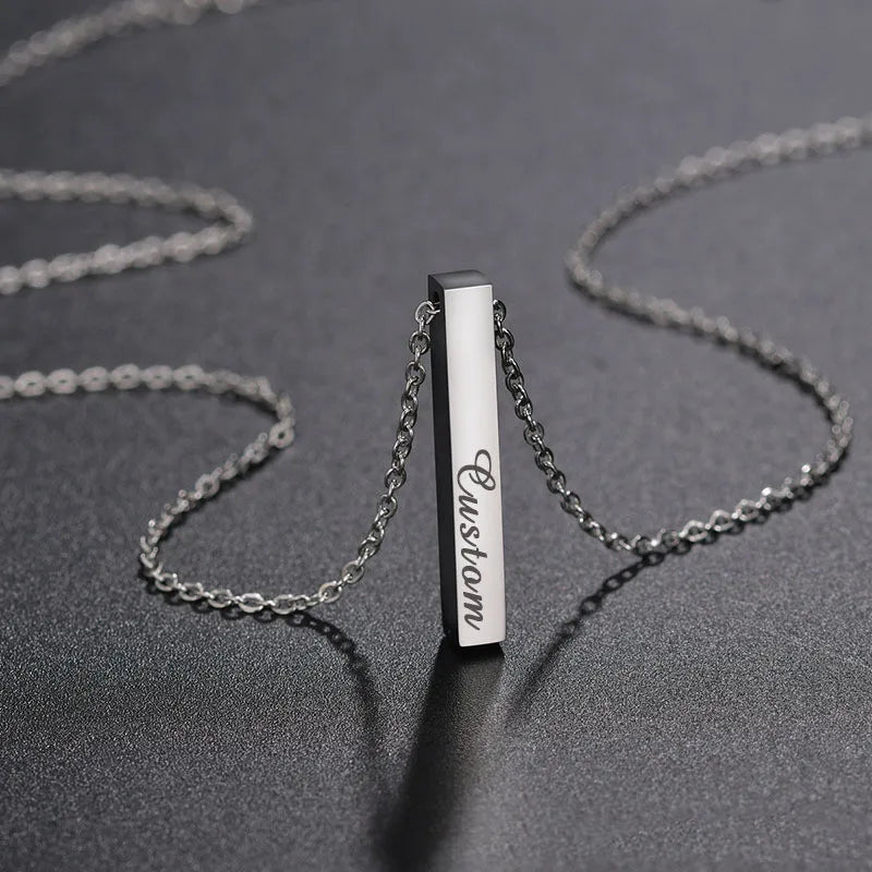 Personnalisé Bracelet for Women Custom Necklace Bar Engraved Name Text Mantra Bangle Cuff Stainless Steel Jewelry for Women Gift