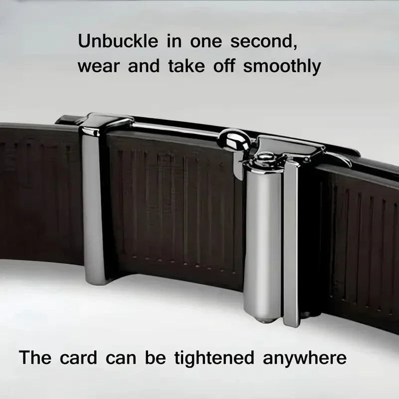 Men's Toothless Inner Belt Is Casual, Fashionable and Simple. The Automatic Buckle Belt Is A Unique Young Man's Belt
