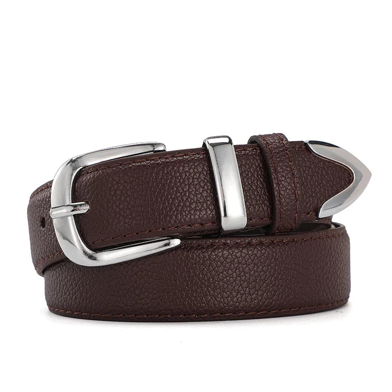 Women Leather Belts High Quality Fashion Best Matching Dress Jeans Belts for Lady Women's Dress Luxury Designer Brand LB2146