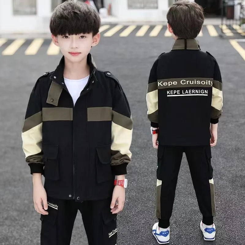 Tracksuit For Boy Sets For Children Boys Jacket and Pants 2Pcs Outfit Sets Junior Kids 3 4 6 8 10 12 Year 2024 New