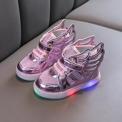 Wings Children Shoes Fashion Spring Autumn Glow Flashing LED Shoe Kids Korean Style