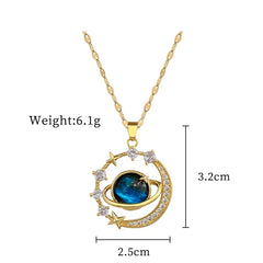 316L Stainless Steel Sun Pendant Necklace For Women Exquisite and Fashionable Planet