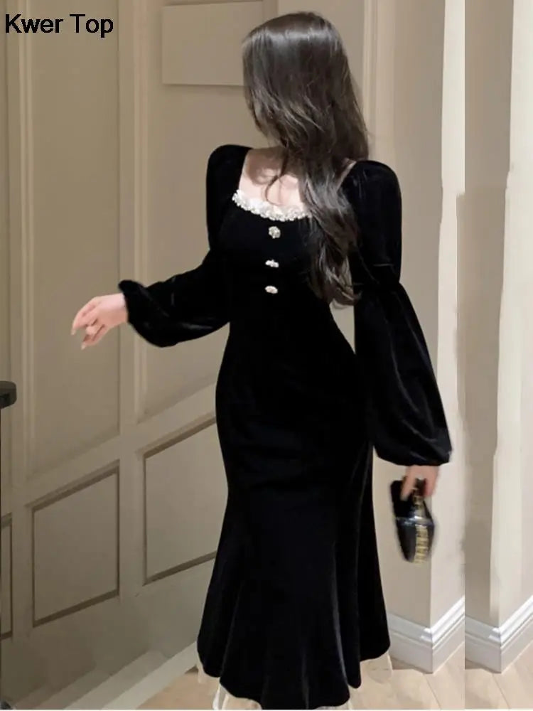 Evening Dresses: Fashion Lantern Sleeve Mermaid Party Dresses Women