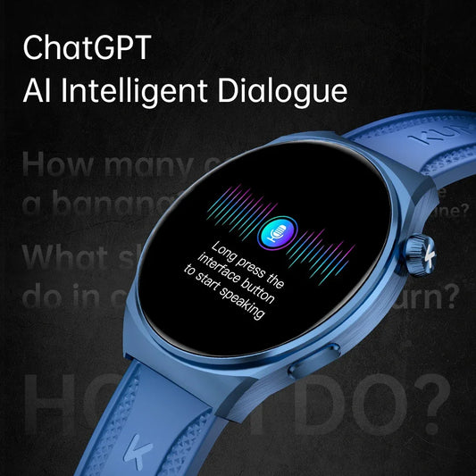 KUMI GW6 Smart Watch with ChatGPT AI Assistant, 1.43" AMOLED Display, Bluetooth Call, 100+ Faces, Fitness Tracker,  Waterproof