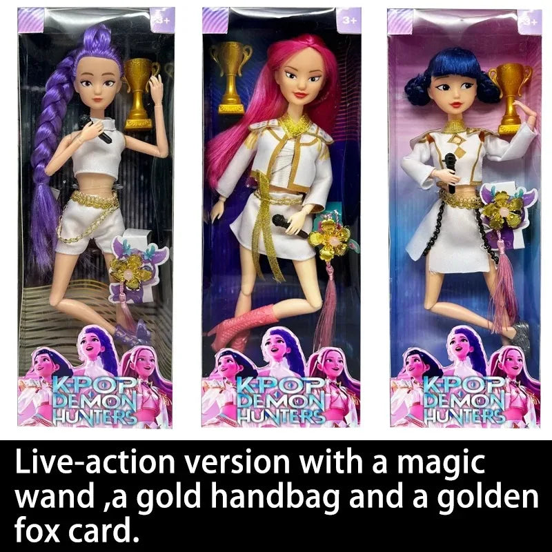 2025 Kpop Demon Hunters Live-Action Figure Toy Set with Theme Song Colorful Lights Action Figures for Fans And