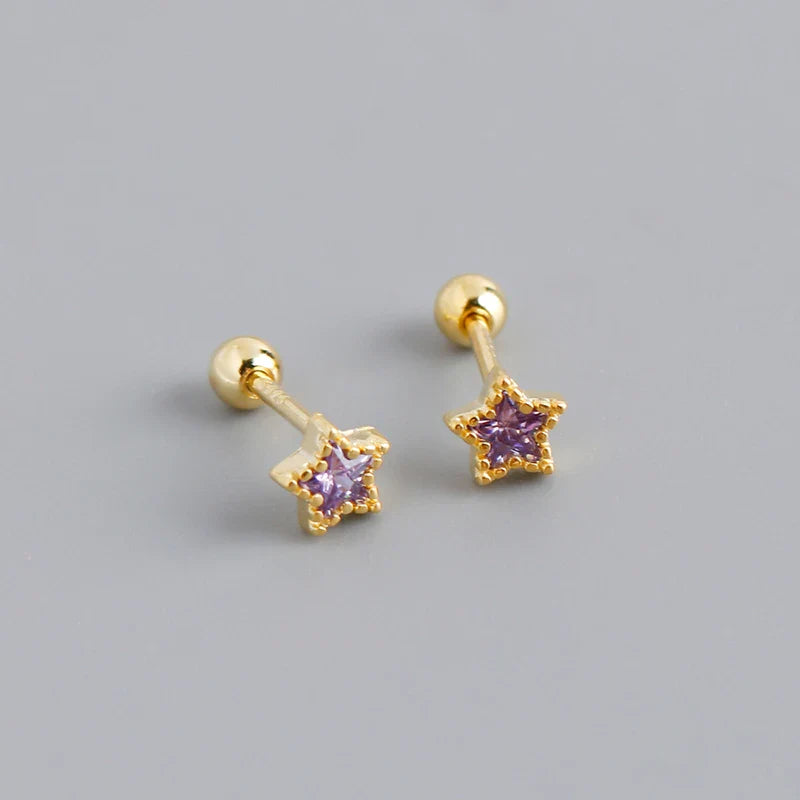 WANTME 925 Sterling Silver Fashion Korean Petal Screw Bead Stud Earrings for Women Charm Ear Bone Piercing Jewelry Accessories