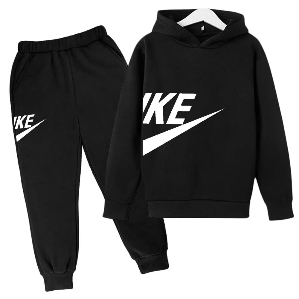 Kids Clothes Boys & Girls Autumn Long Sleeve Hoodies & Pants 2 Pieces Sets Hoodede Tracksuit Children Girl & Boy Contrast Outfit