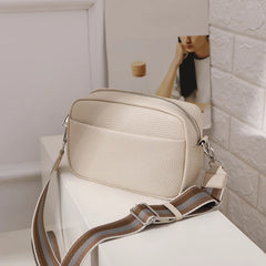 Solid Color Multi-layer Women Sling Crossbody Bag Vintage PU Leather