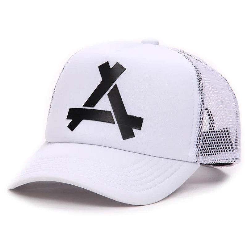 Unisex A- Letter Printing Baseball Net Caps Hip Hop Cap Spring and Summer Outdoor Adjustable Casual Hats Sunscreen Hat