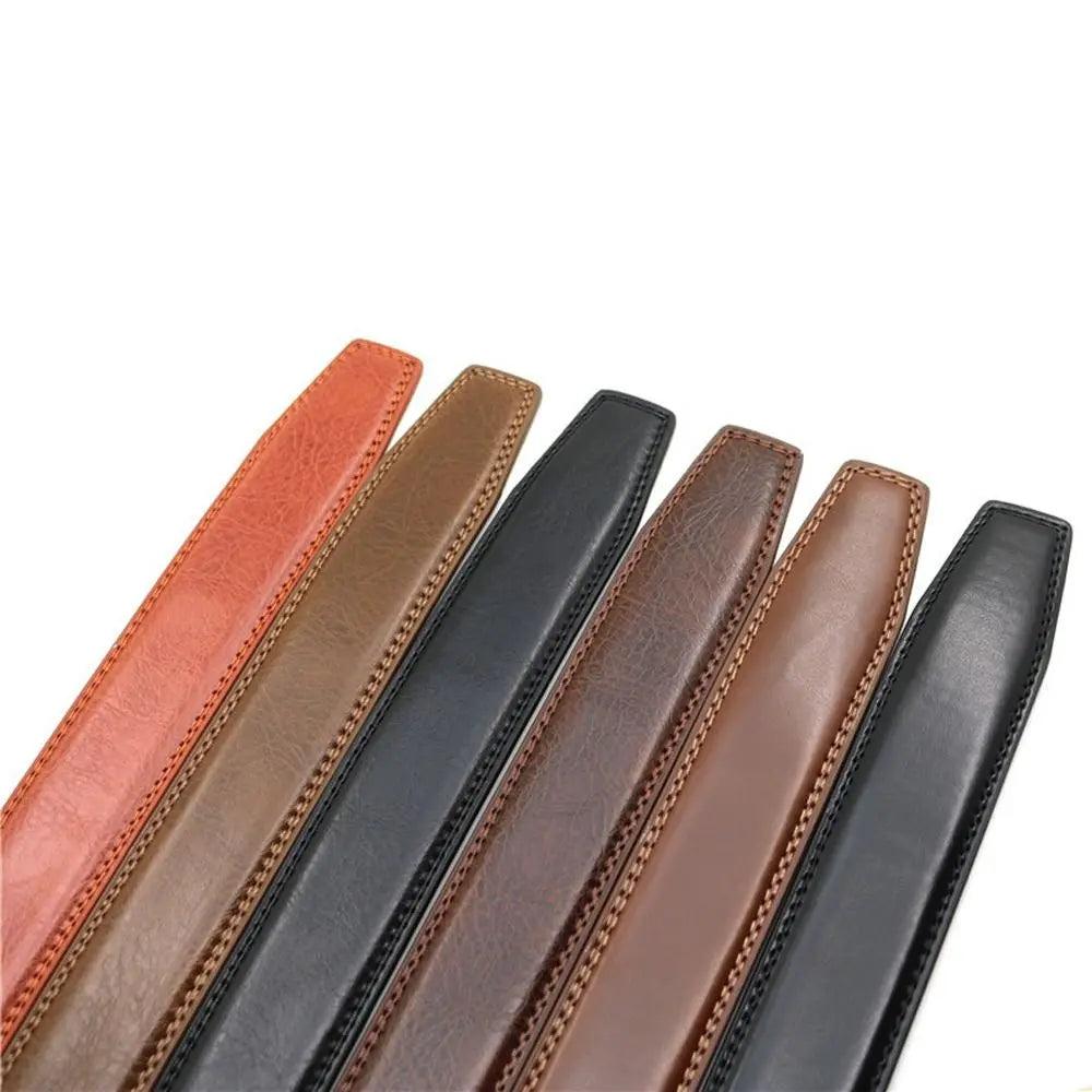 Men's Click Belt Automatic Buckle 110cm 120cm 130cm Comfort Leather Ratchet Dress with Slide Buckle Adjustable Trim