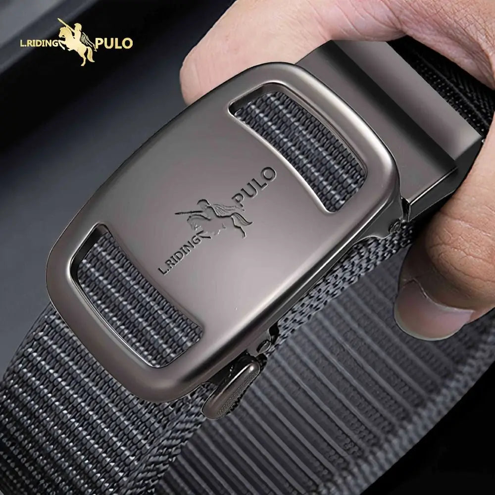 Black Automatic Buckle Belt Men Business Luxury Brand Quality Canvas Belt Casual Simple Wild Style Trendy Jeans Belt