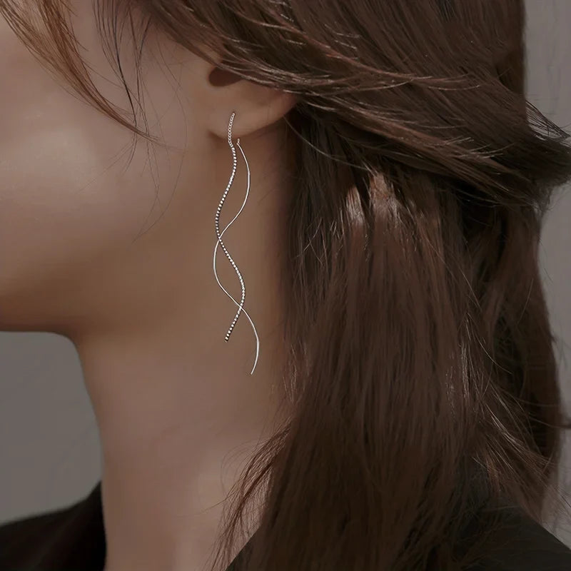 EVISPOL Long Tassel Earlines Fashion Dangle Earrings Before & After The Wave Design Suitable for Christmas Halloween Women Gift