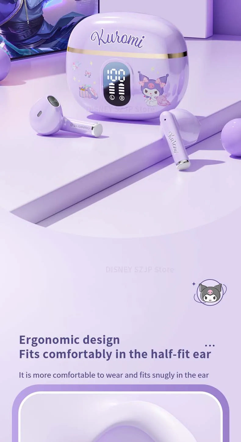 Sanrio TWS Earbuds BL48 Kuromi Bluetooth Earphones Cinnamoroll Wireless Headset Hello Kitty Sport Noise Reduction Game Headphone