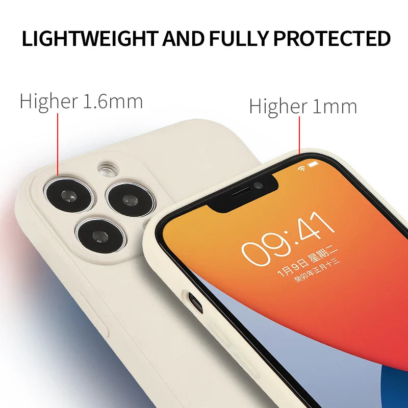 Case for iPhone 15 14 13 12 11 XSM X XR 6 7 8 Plus Waterproof Soft Case Black White Air Case Full Protect Case iPhone 12
