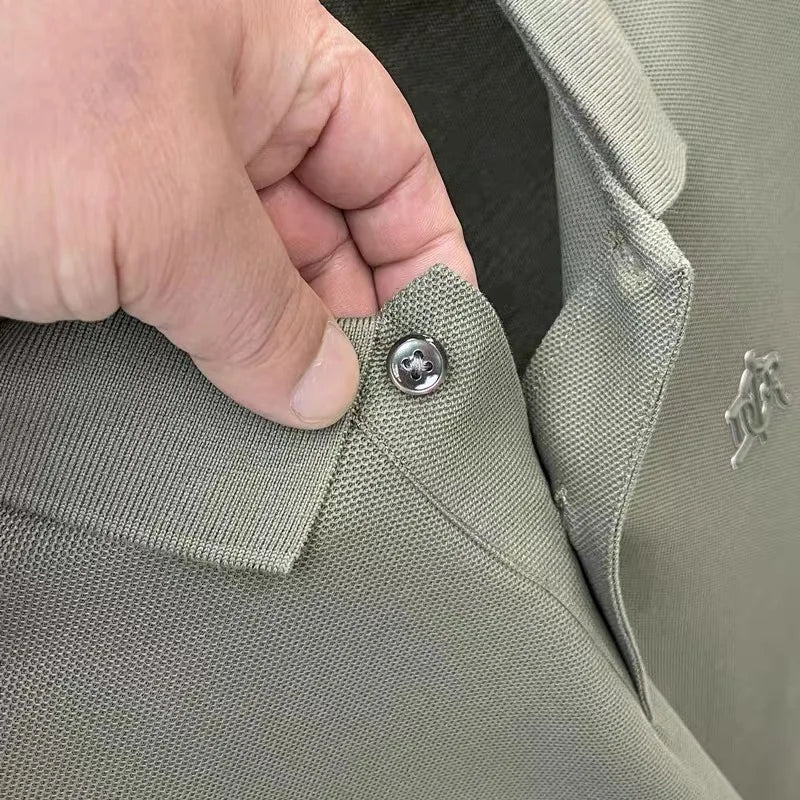 100% pure cotton high-end fashionable short sleeve summer new high-quality men's business casual polo shirt luxury brand T-shirt