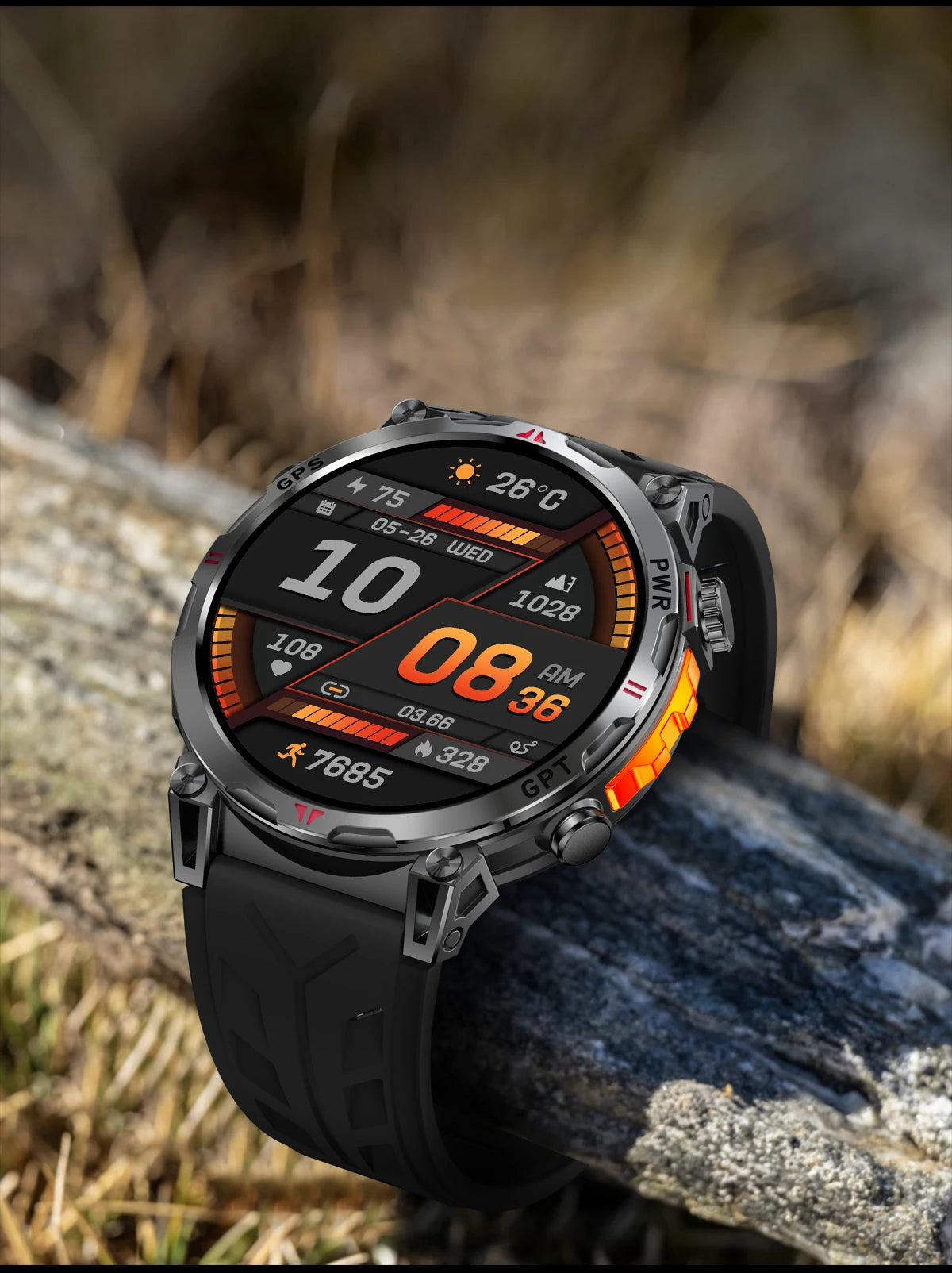 2025New Military GPS Sport Smartwatch Men 650mAh AMOLED Screen Compass Altimeter 10ATM Waterproof Heart Rate Wireless Call Clock