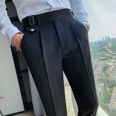 British High-waist Pant Men Social Pant Traje Hombre Formal Dress Pants