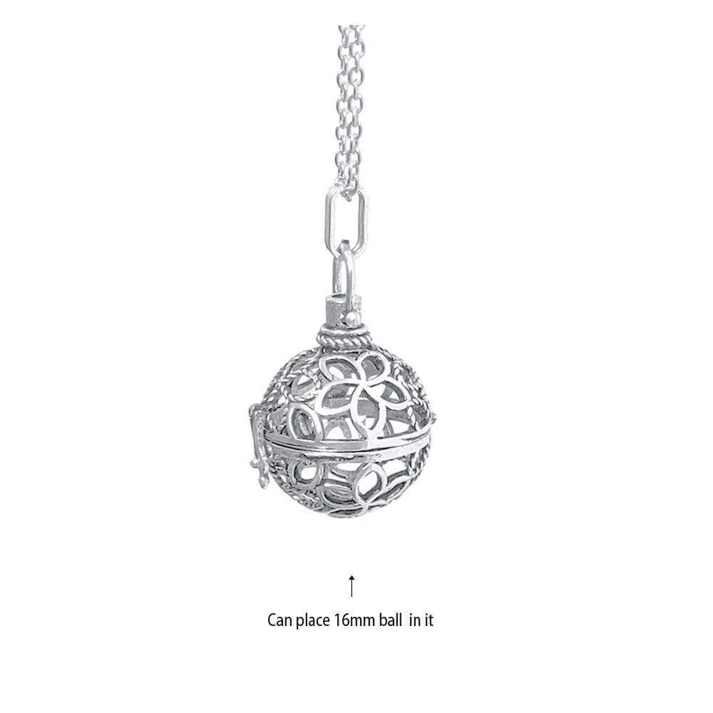 Music Chime Mexico Angel Ball Caller Locket Necklace Antique Vintage Pregnancy Essential Oil Diffuser Aromatherapy Necklace