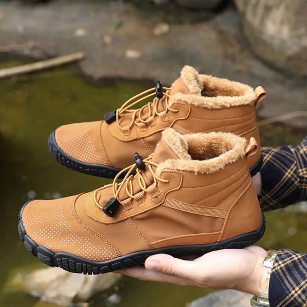 2023 Winter Men Boots Snow BareFoot Casual Shoe Women Warm Plush Cotton Shoes for for Trekking Climbing Working High Ankle Boot