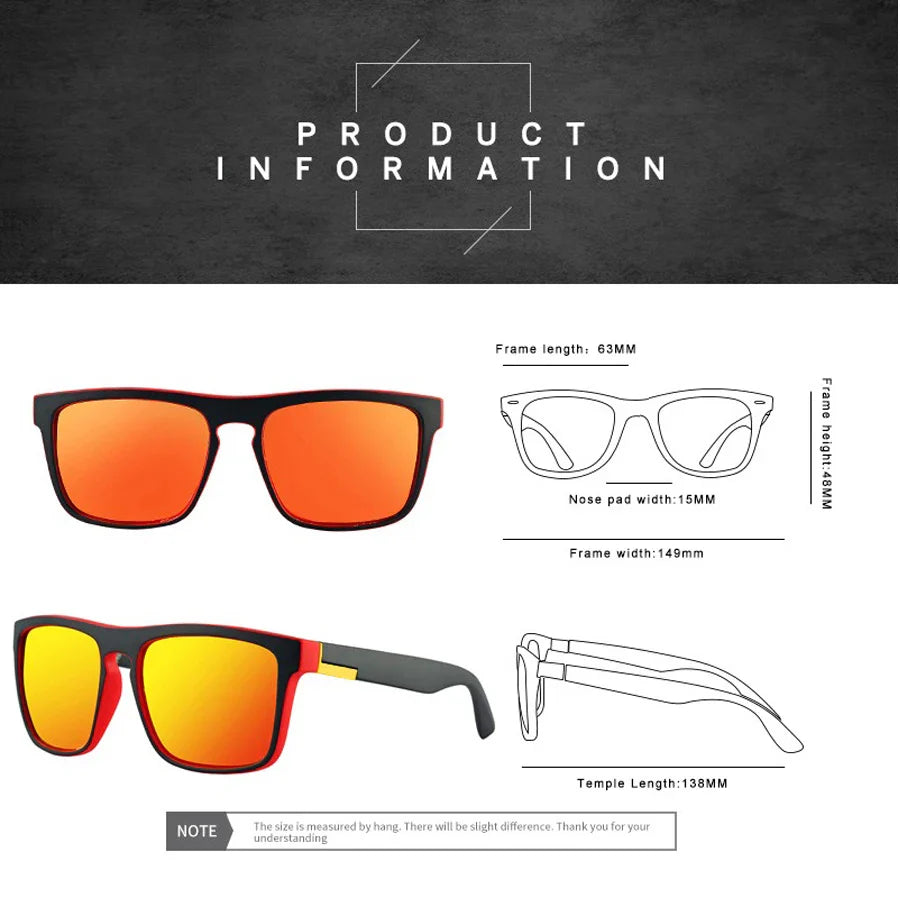Fashion Vintage Square Sunglasses Men Women Fishing Driving Man Luxury Brand Designer Sun Glasses Anti-Glare Retro Eyewear UV400