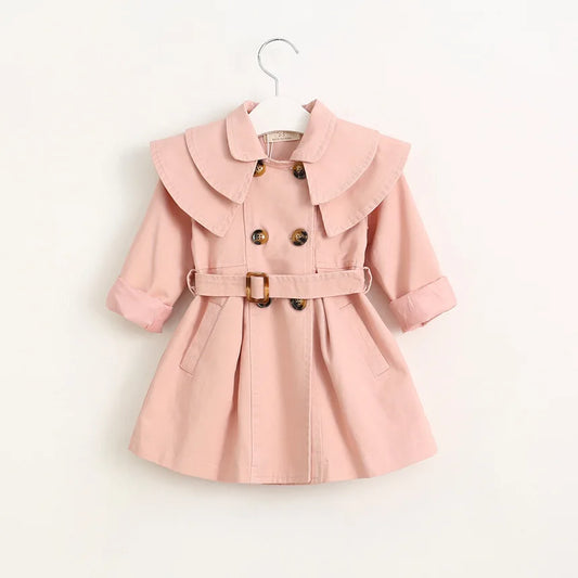 Girls Long Jacket Solid Color Girl Coats Kids Casual Style Children