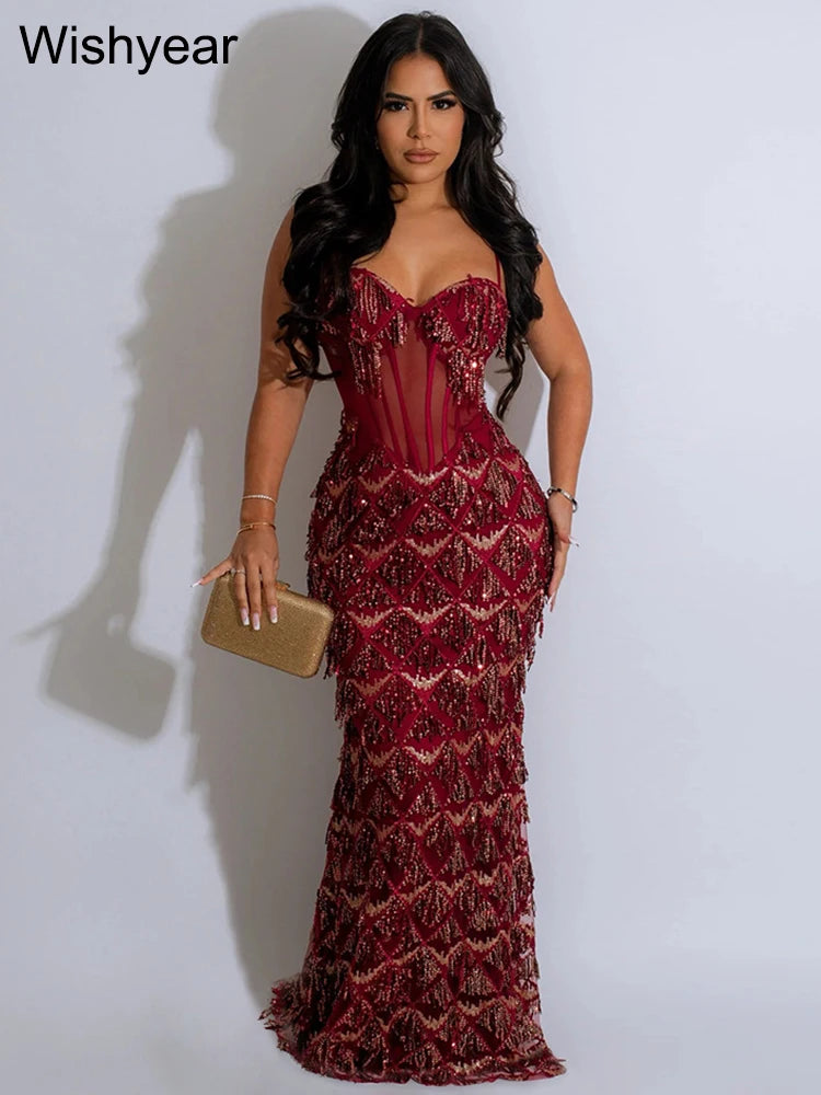 Evening Dresses:  Birthday Event Party Dresses for Women Sequined
