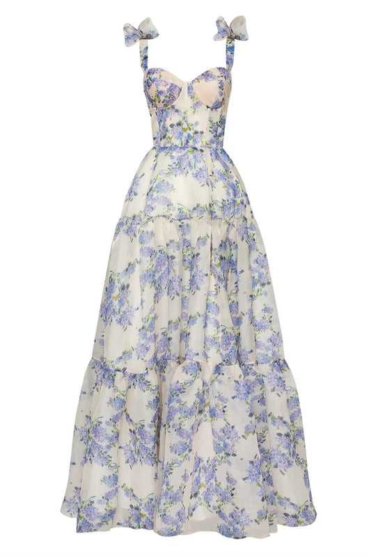 Homecoming Dresses: Silk Prom Dress Princess Wisteria Flower Evening Dress