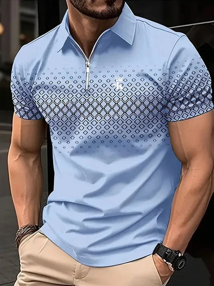 Business Men's Golf Polo Short Sleeve Polo Shirt Outdoor Casual Daily Streetwear Summer 3D Print Micro-elastic Polyester