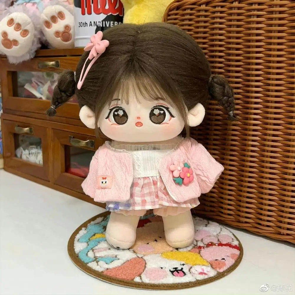 20cm Kawaii Big Eyes No Attribute Plush Cotton Doll Idol Stuffed Super Star Figure Dolls Can Change Clothes Gift for Girls Kids