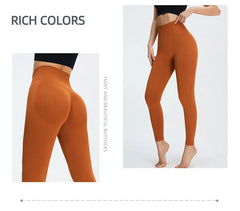 Seamless High Waist Nude Yoga Pants Women's Honey Peach Hip Lifting Tight Fitness