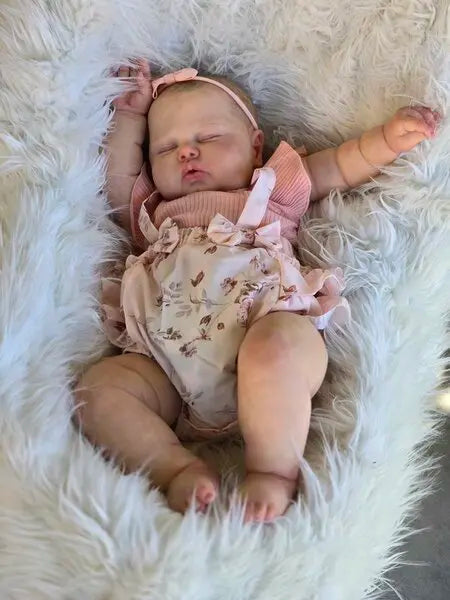 NPK 19-inch Reborn Girl Baby Doll - Hand-Painted Finish Soft Cloth Body Realistic Vinyl Pickle Doll High-Quality Collectible