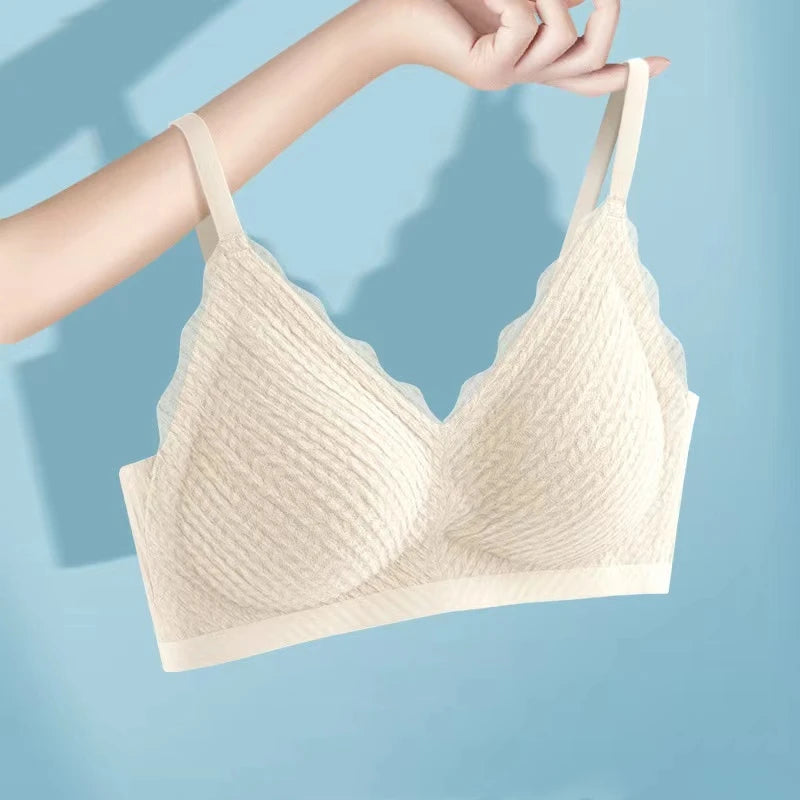Top Lace Seamless Women's Underwear Small Chest Gathered Non-slip