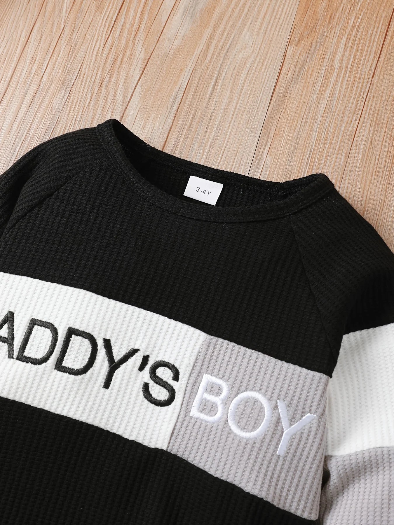 Winter Newborn Infant Baby Boy Long Sleeve Knitted    Soft  Waffle  Letter Casual Fashion Baby Clothing