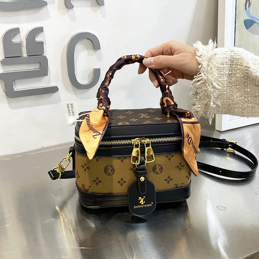 Ladies Vintage Fashion Shoulder Crossbody Bag Girls Hundred Plaid Letter Handbag