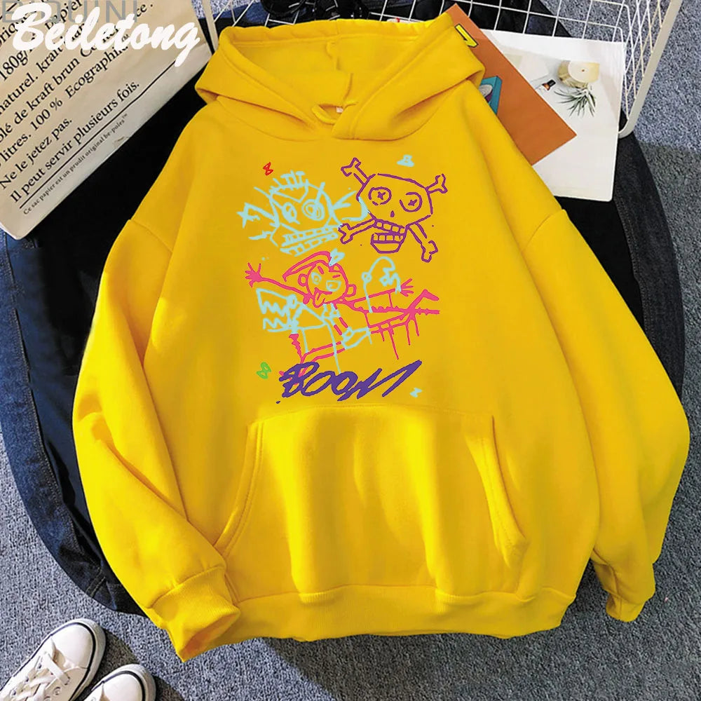 Arcane Jinx Hoodie Monkey Graffiti Style Nice Print Game Lovers Tops Streetwear