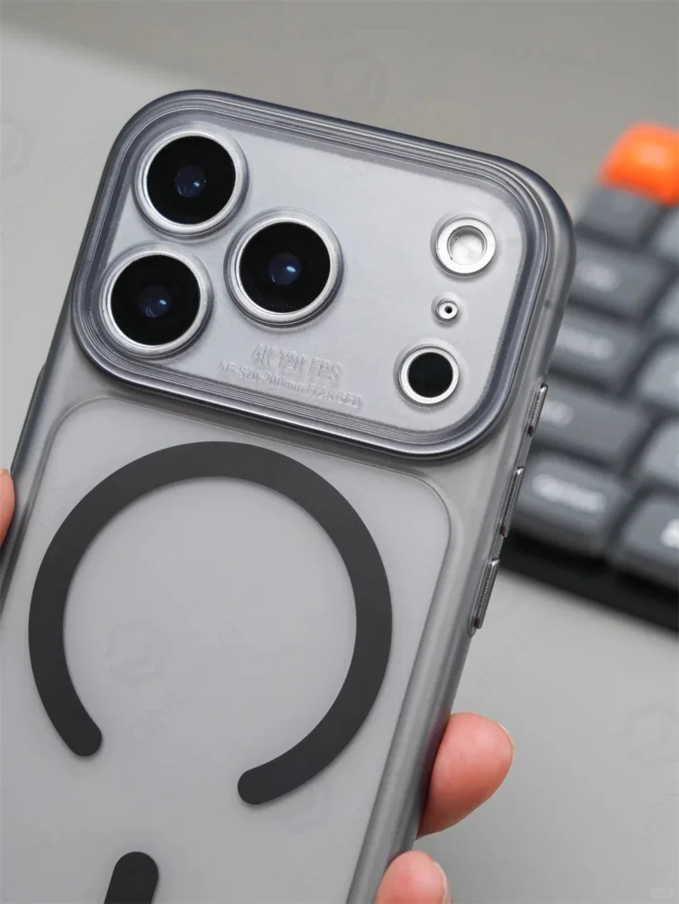 Business Matte Clear Camera Button Magnetic Case For iPhone 17 Pro Max Air 17pro Detachable Lens Shockproof Cover For Magsafe