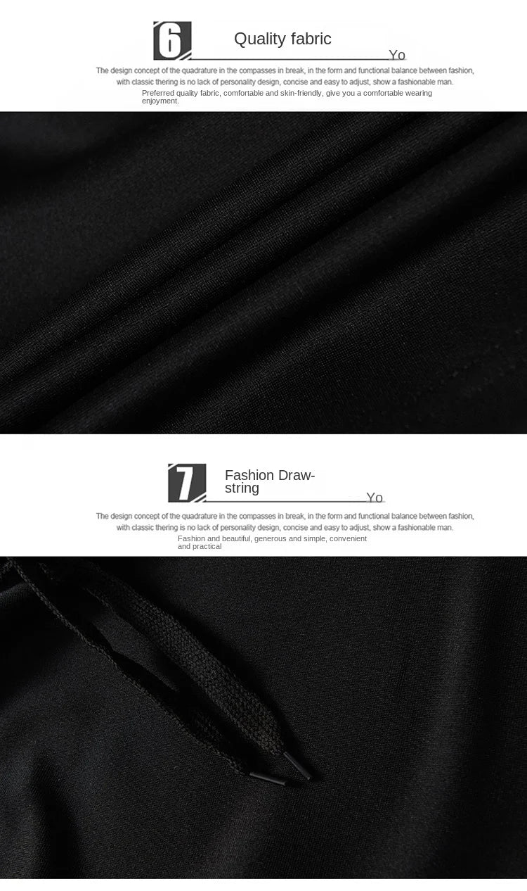 Hot Men's Casual Fashion Knitted Ice Silk Sports Shorts Loose Size Fashion Trendy Air Conditioned Pants
