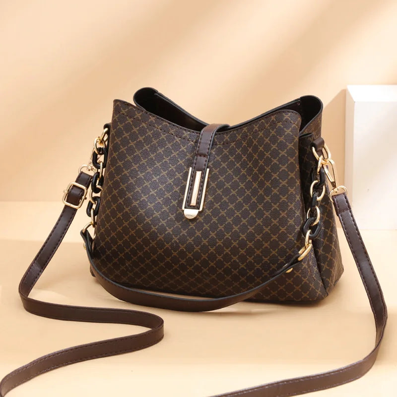 Fashion Bucket Bag Women PU Leather Shoulder Bag Brands