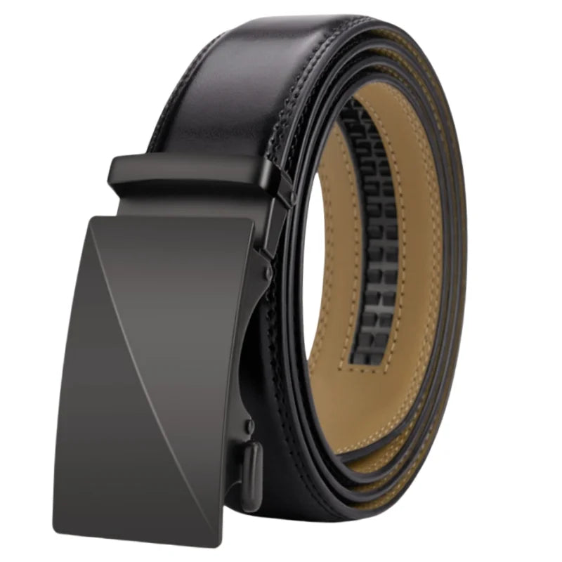 OYIFAN Brand Leather Belts for Men 115cm-145cm Automatic belt with ratchet strap Top quality belts, luxury belts for men