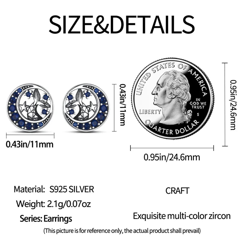 925 Silver Charms Plata De Ley 925 Jewelry Women Fashion Cute Tiny Clear Crystal CZ Stud Earrings Star Starfish Dolphin Earrings