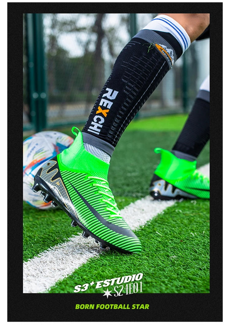 Professional Men Soccer Shoes FG/TF  Football Boots Cleats Breathable  Outdoor