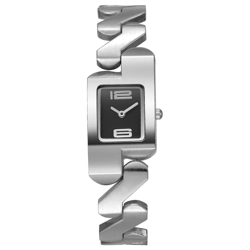 New Simple Square Arabic Digital Small Dial Steel Belt Quartz Watch