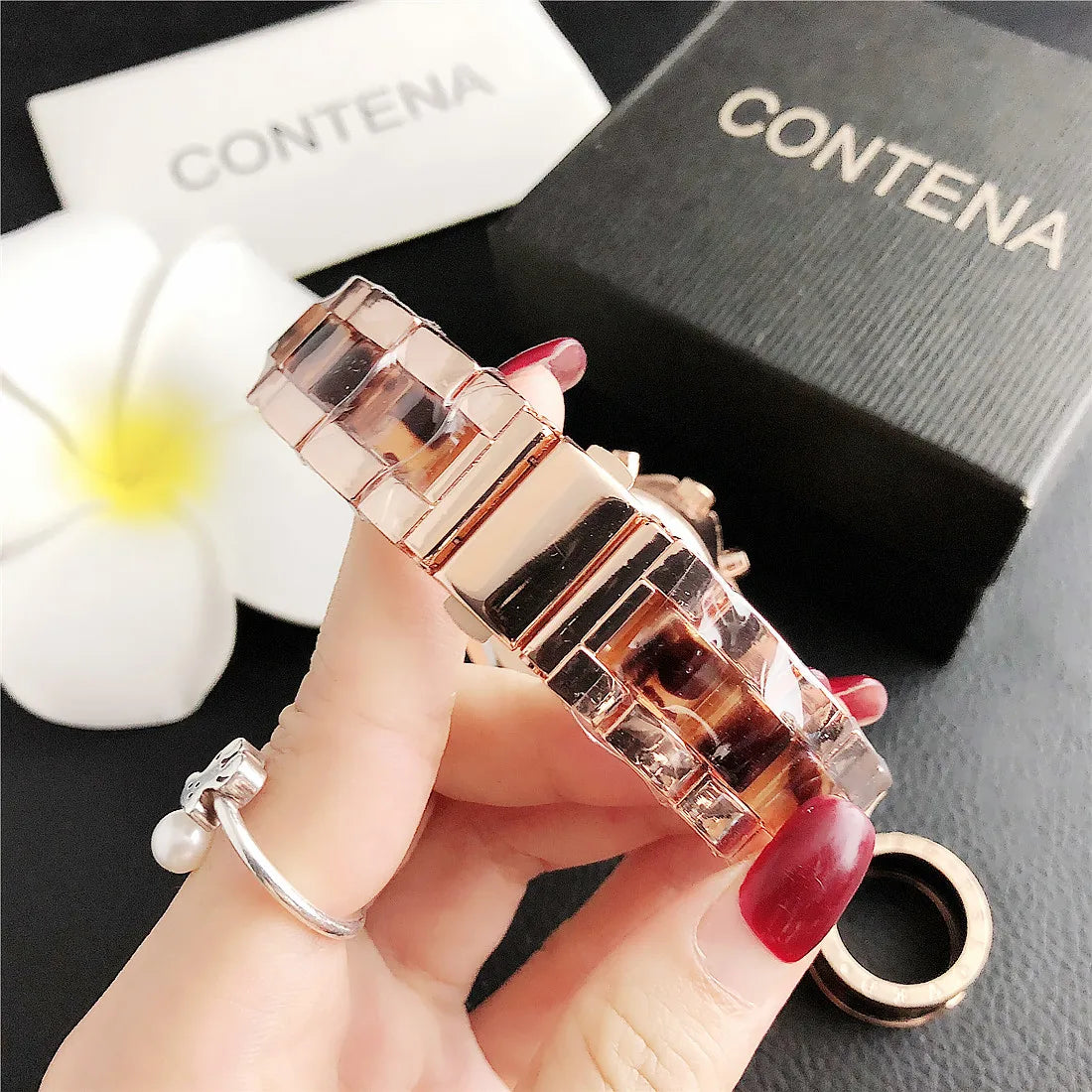 New Creative Watch Women Watches Luxury Rose Gold Quartz Ladies Watches Stainless Steel Bracelets Wristwatches Reloj Mujer